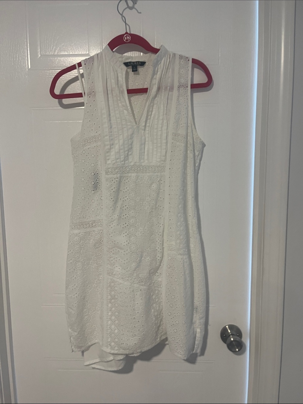 100% Cotton Ralph Lauren White Sleeveless Eyelet Tunic